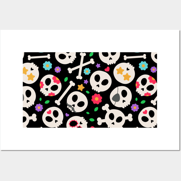 Cute Painted Skull and Bones Wall Art by Made In Kush